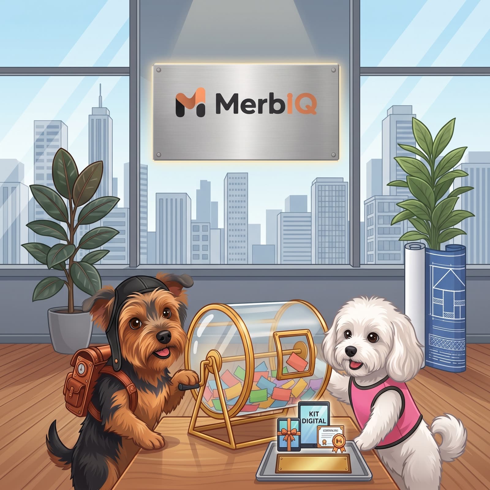 Merlot y Bianca, las mascotas de MerbIQ, sorteando licencias Kit Digital